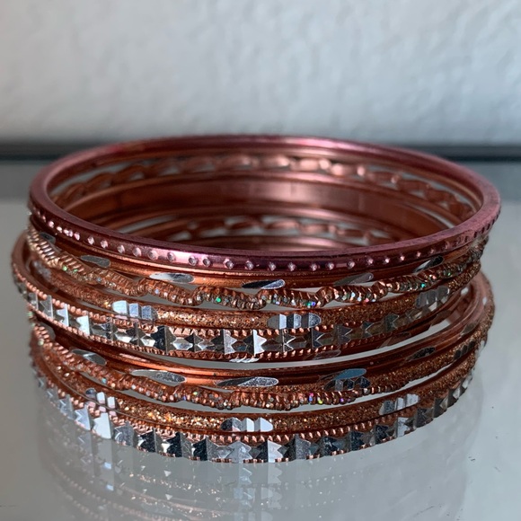 56 Multicolor Bangles Decorative Metal Stacking Bracelets Bollywood Indian GUC - Picture 5 of 11